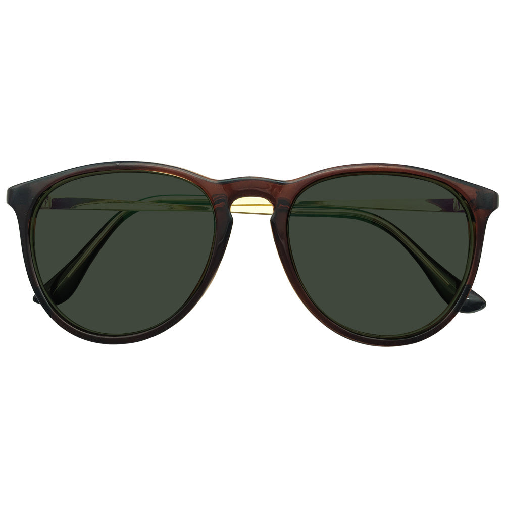 Brandon Oversize Tinted Green Distance Glasses — view 2